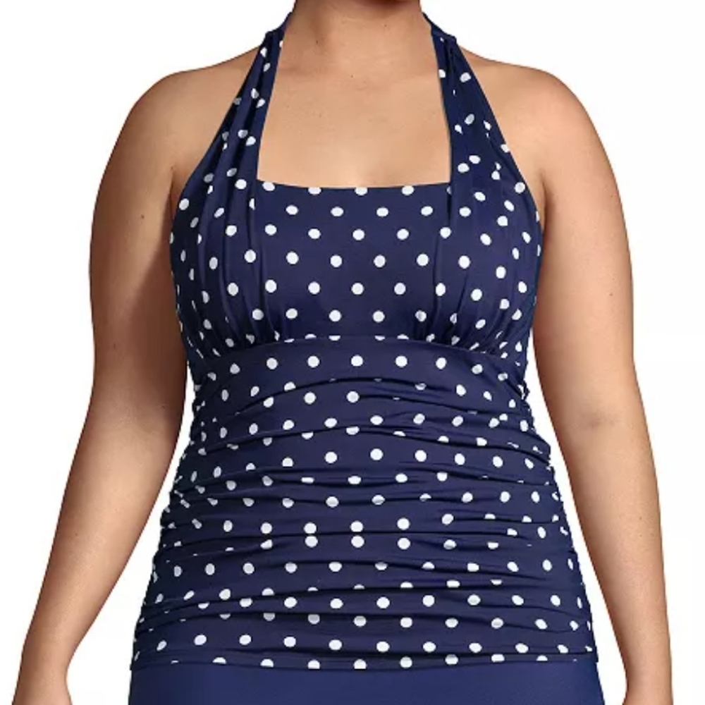 NEW Land's End UPF50 Squareneck Halter Tankini